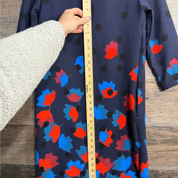 Boden Navy Dress with Red and Blue Floral Pattern - Picture 3 of 10